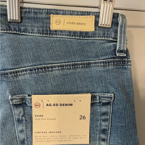 🌟HP NWT AG-ED Denim/Jeans Saige High-rise Straight Leg 26W/30L light blue - Picture 8 of 9
